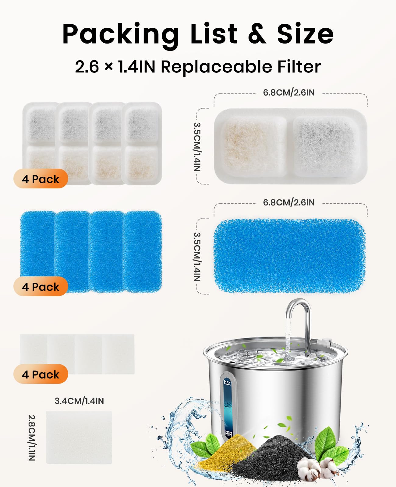 Oneisall corps inox pompe eau chat, robuste et durable.