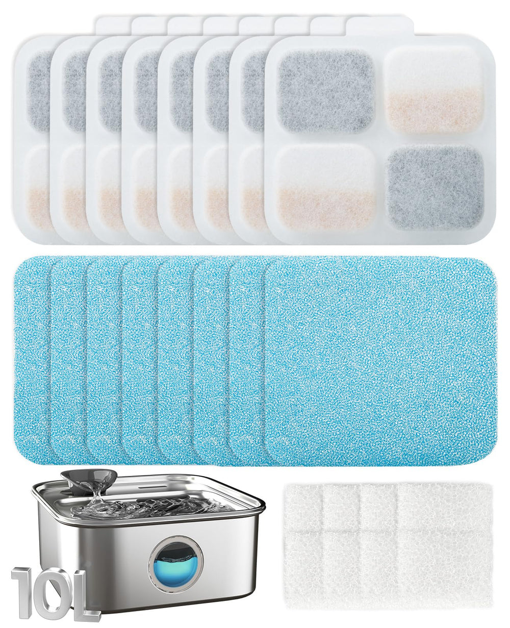 oneisall fontaine pour chien en inox 10L avec pré-filtre lavable assurant eau fraîche