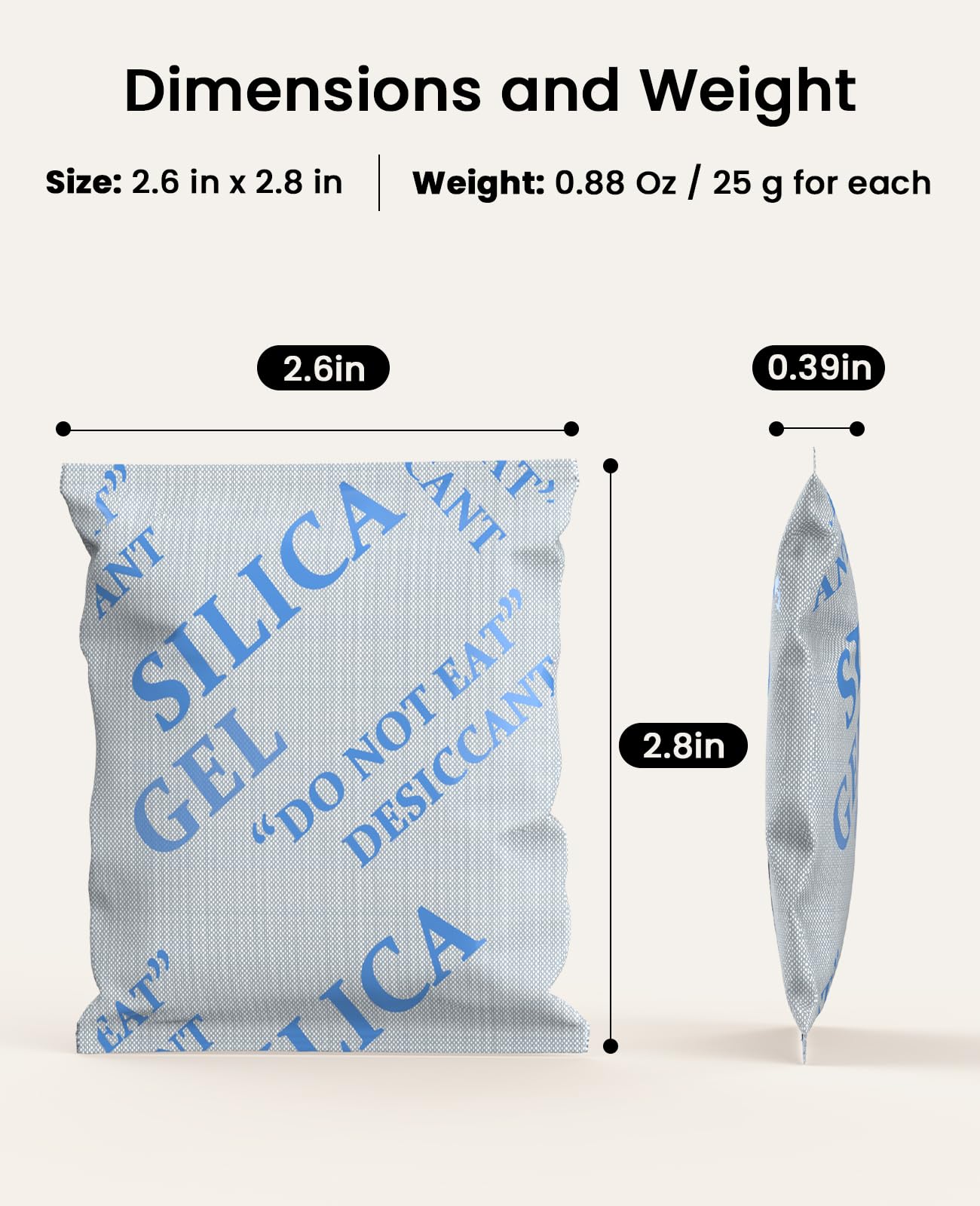 Oneisall sachets desséchants en pack, préserve la fraîcheur de l'alimentation féline.