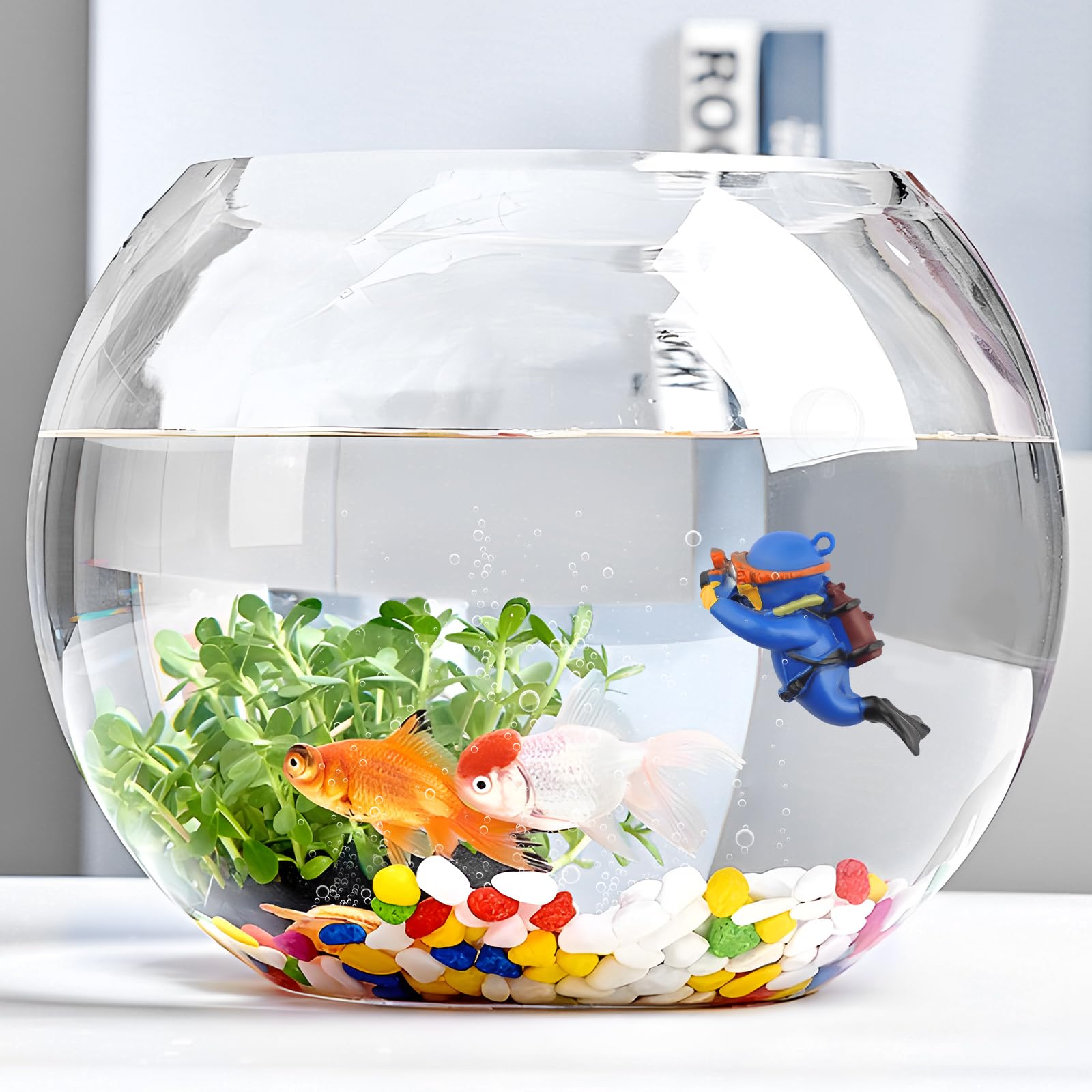onesimcr décor aquarium plongeur ludique et facile à installer.