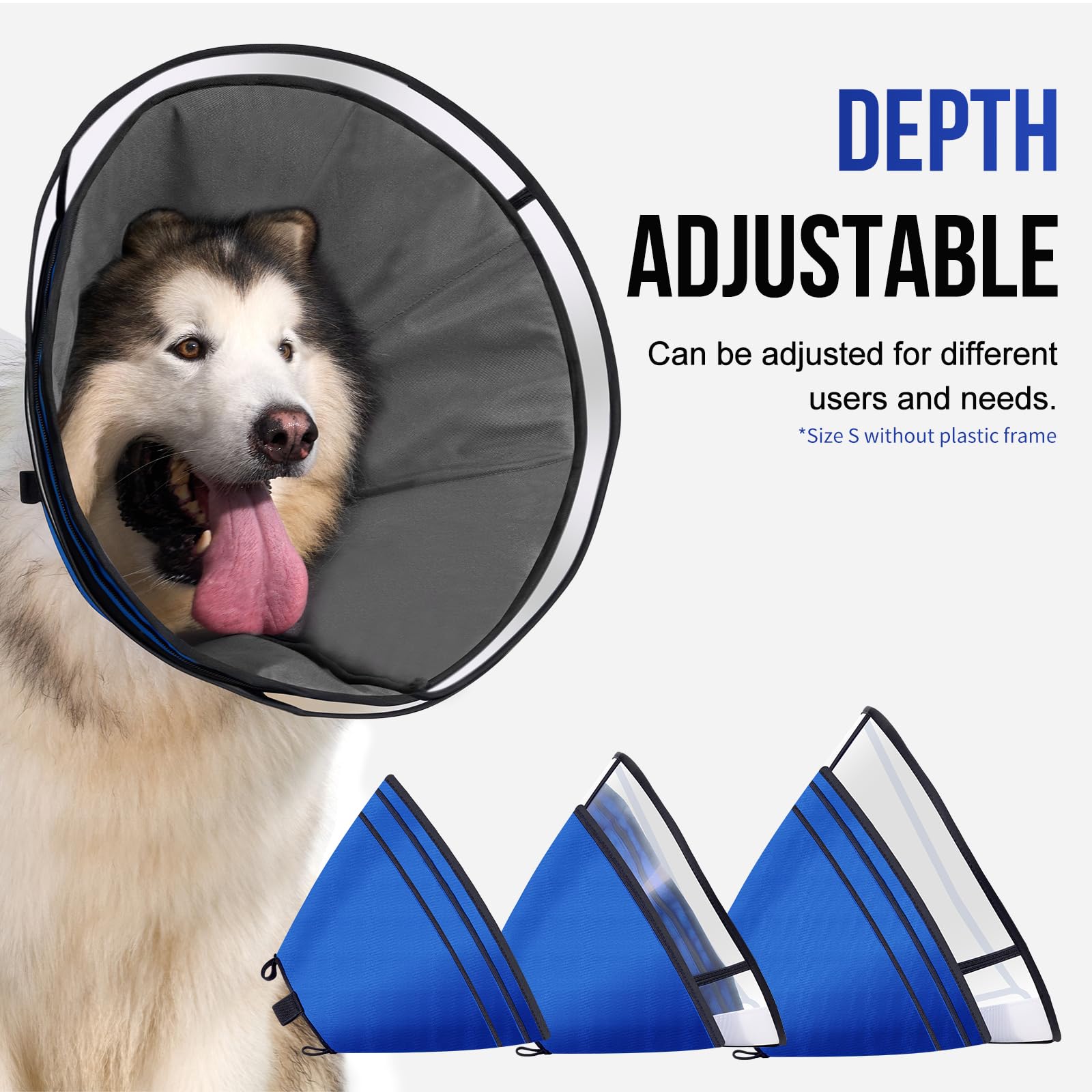 ONETIGRIS cône pour chien double couche bleu, confort et soutien