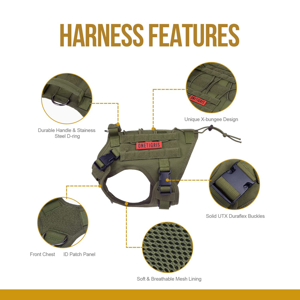 ONETIGRIS harnais — panneau Morale/Identité Velcro personnalisable.