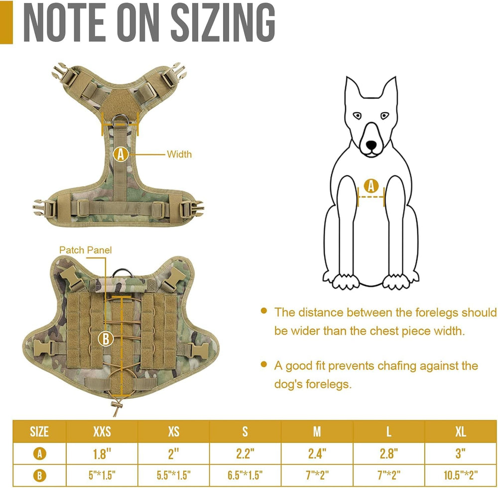 ONETIGRIS harnais-chien-tactique-morale-panneau: patchs d’identification personnalisables