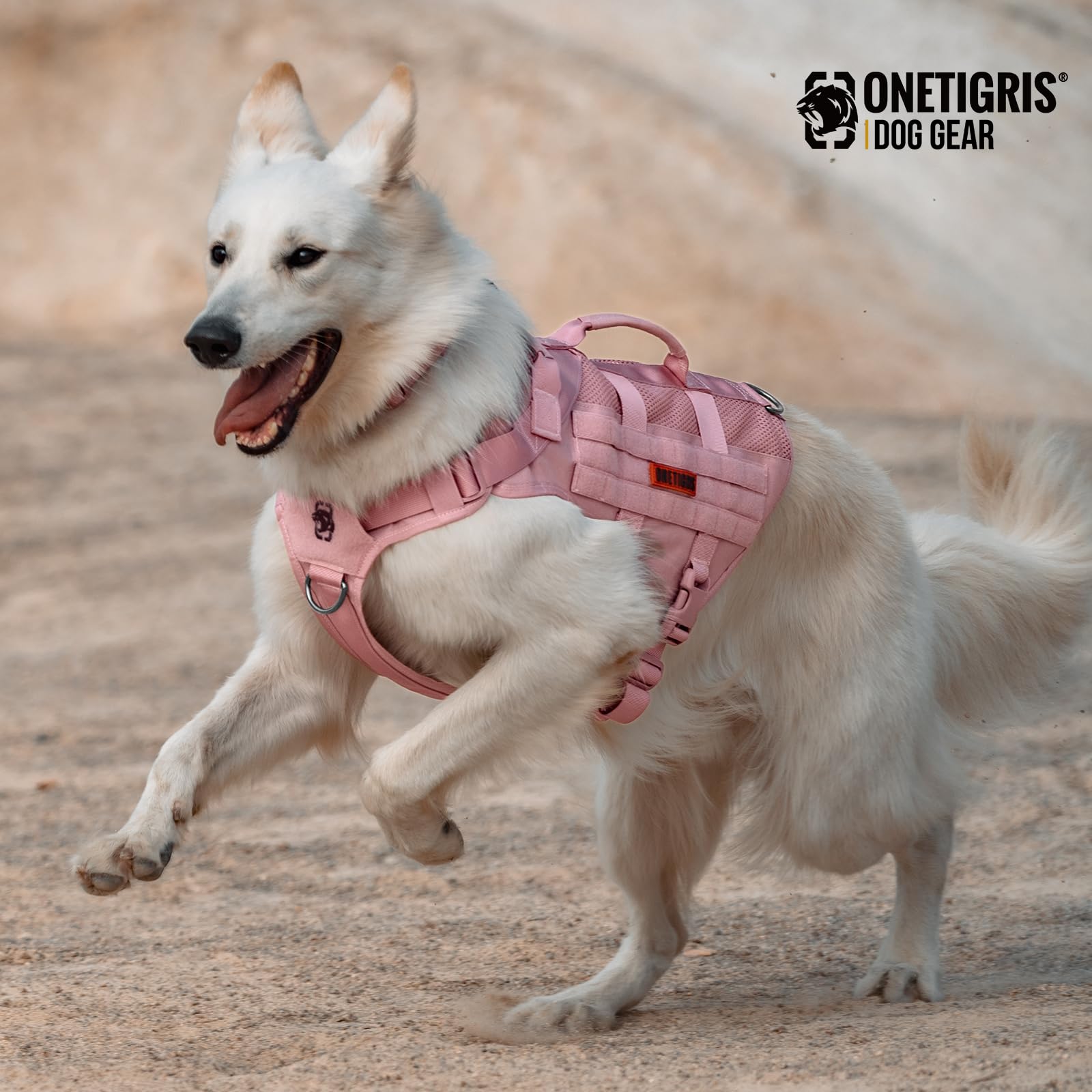OneTigris harnais avec poignées rembourrées, contrôle du chien en foule.