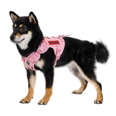 OneTigris harnais tactique pour chien rose XS vue avant, confort et sécurité.