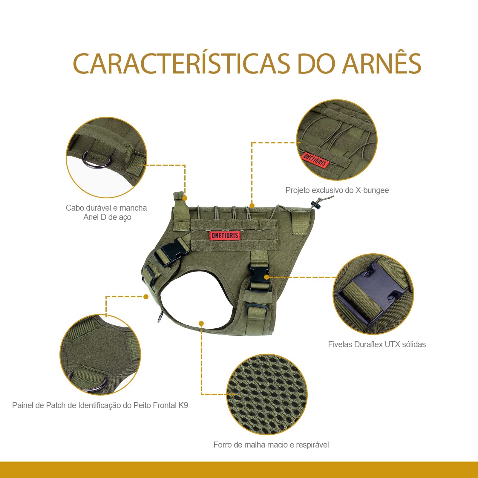 OneTigris harnais tactique doté du système MOLLE pour accessoires.