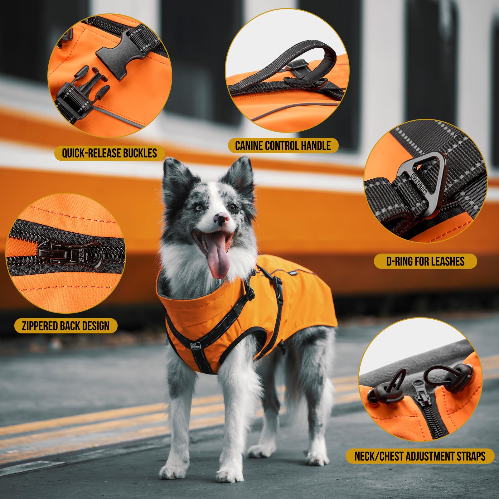 OneTigris manteau chien doublure polaire, chaleur douce lors des balades froides.