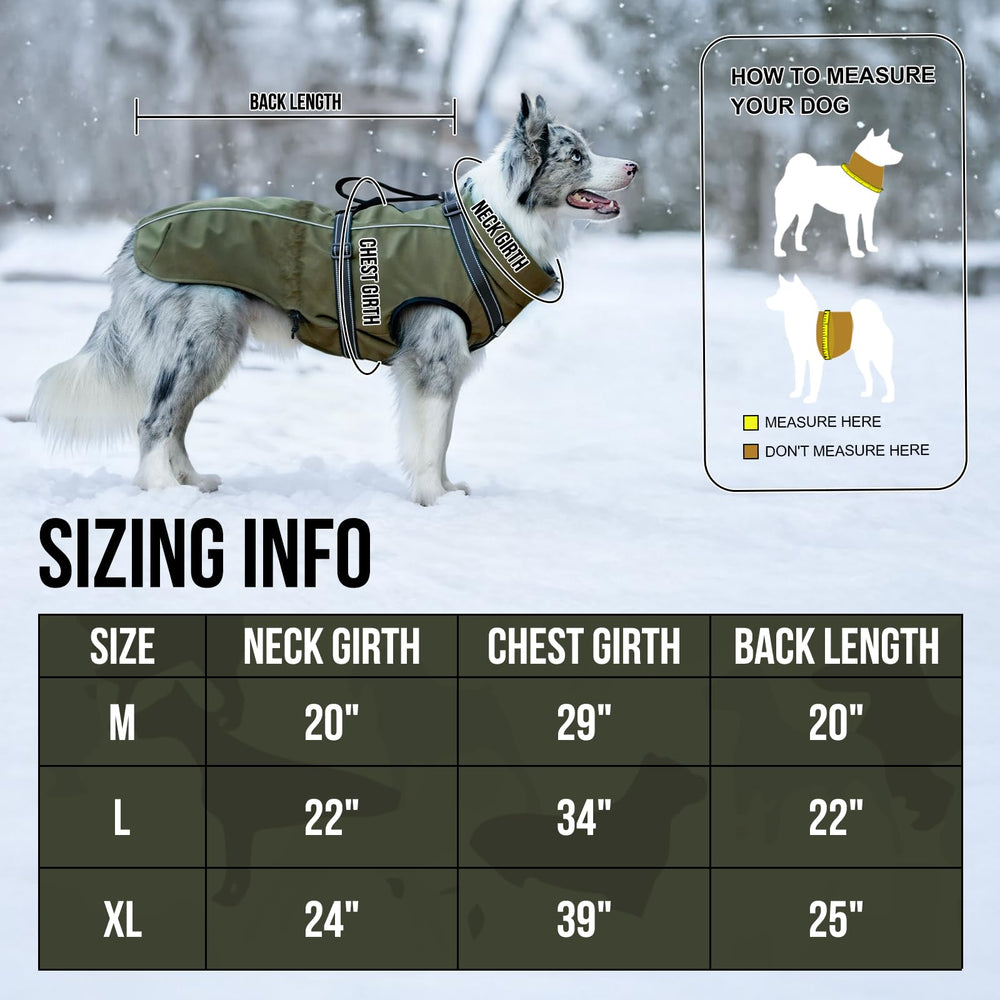 OneTigris manteau chien avec tissu extérieur imperméable et résistant