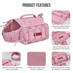 ONETIGRIS Mammoth, capacité 3L et poches externes pour accessoires et gourde.