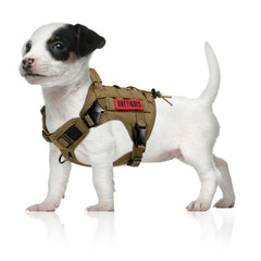 ONETIGRIS harnais chien tactique brun coyote XS vue avant, confort et ajustement pendant la promenade.