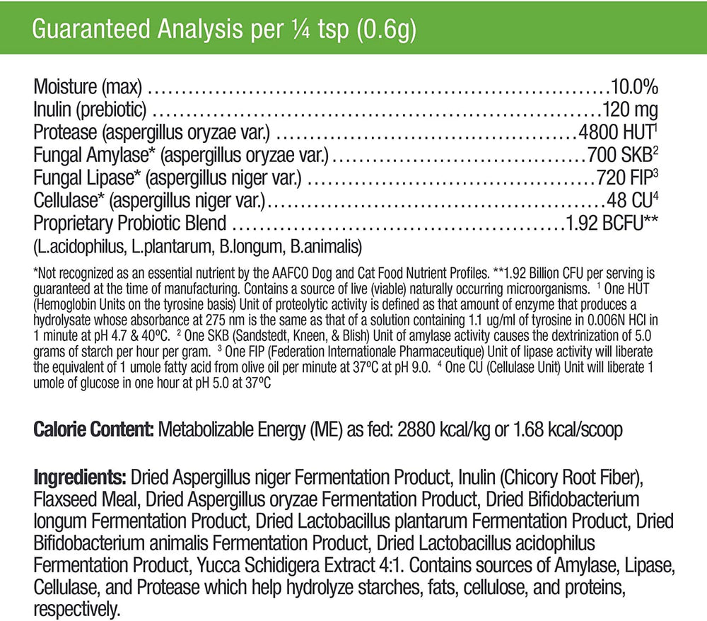 Only Natural Pet Complete Gut Health Complex, adapté à toutes tailles et races d’animaux.