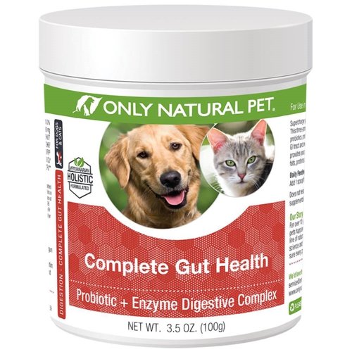 Only Natural Pet Complete Gut Health Complex, poudre à ajouter quotidiennement pour soutenir la digestion.