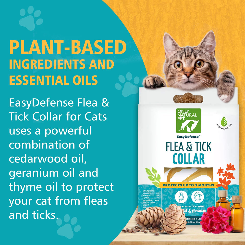 Only Natural Pet EasyDefense collier-chat anti-tiques pour une protection efficace.