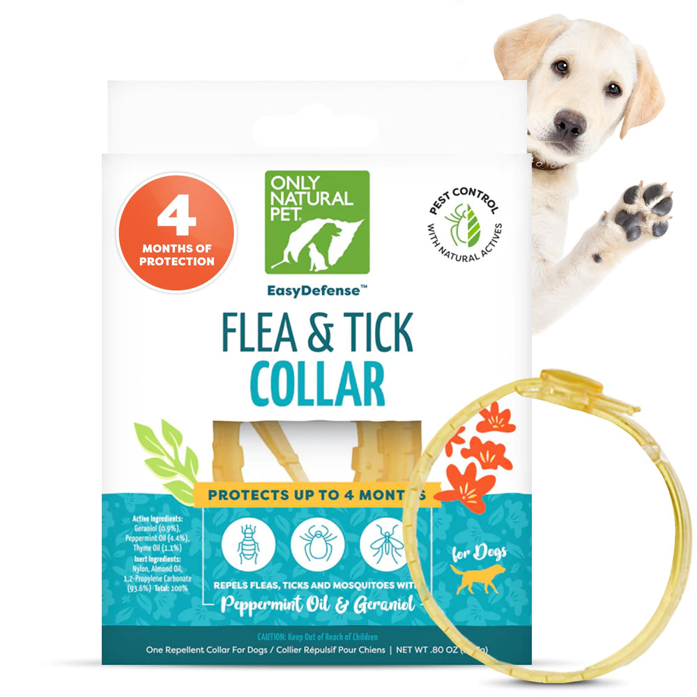 EasyDefense collier anti-puces et tiques de Only Natural Pet pour chiens, protection naturelle.