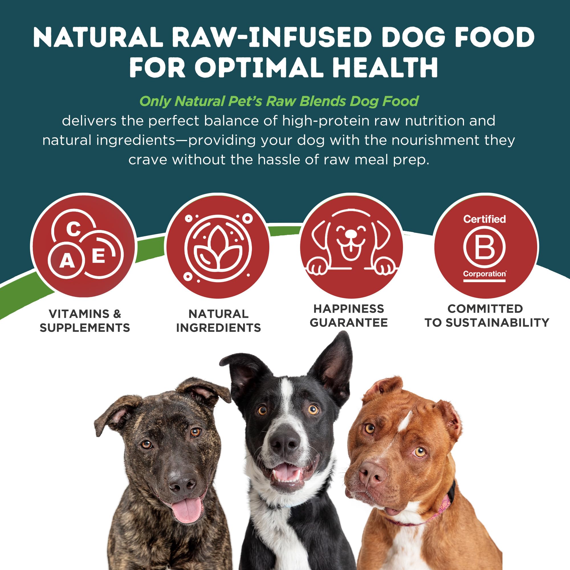 Only Natural Pet emballage 4-lb: format pratique pour repas quotidiens.