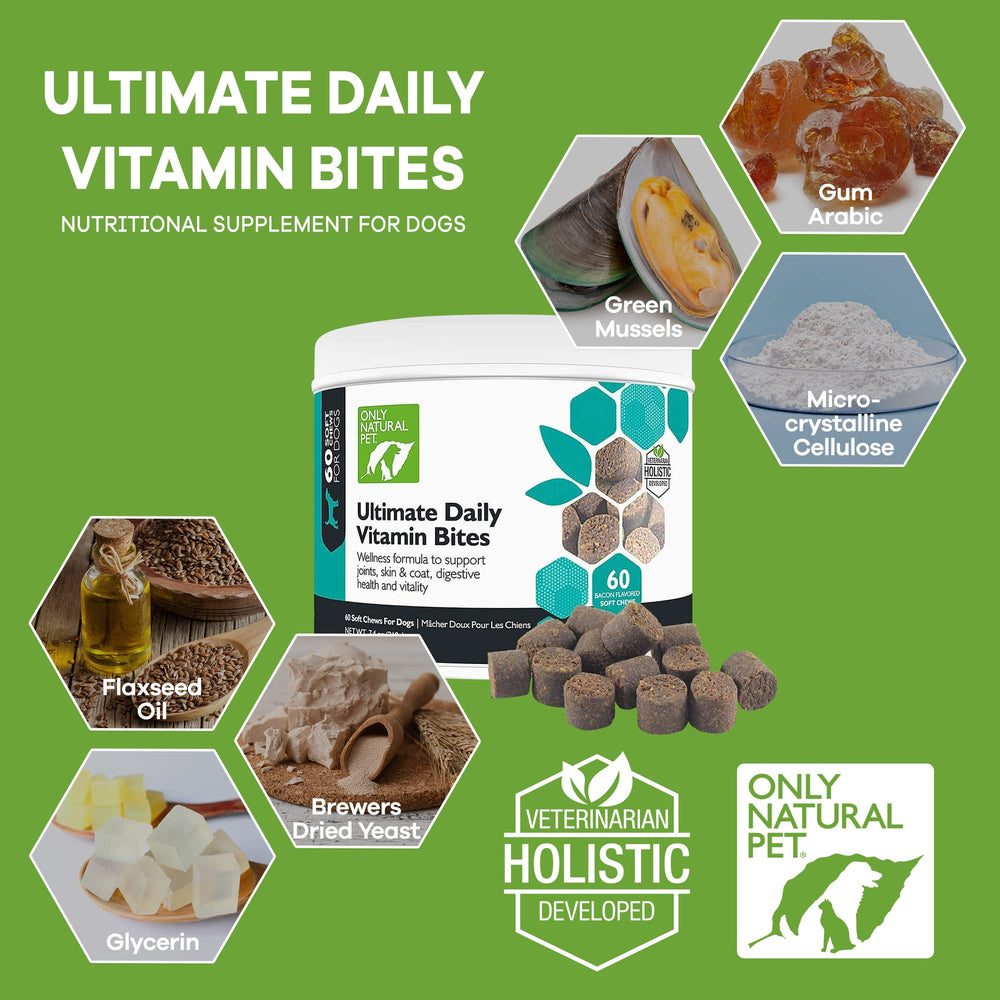 Only Natural Pet friandises moelleuses pour chiens en action.