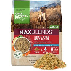 Only Natural Pet MaxBlends Boeuf sans céréales — emballage pratique pour stockage facile.