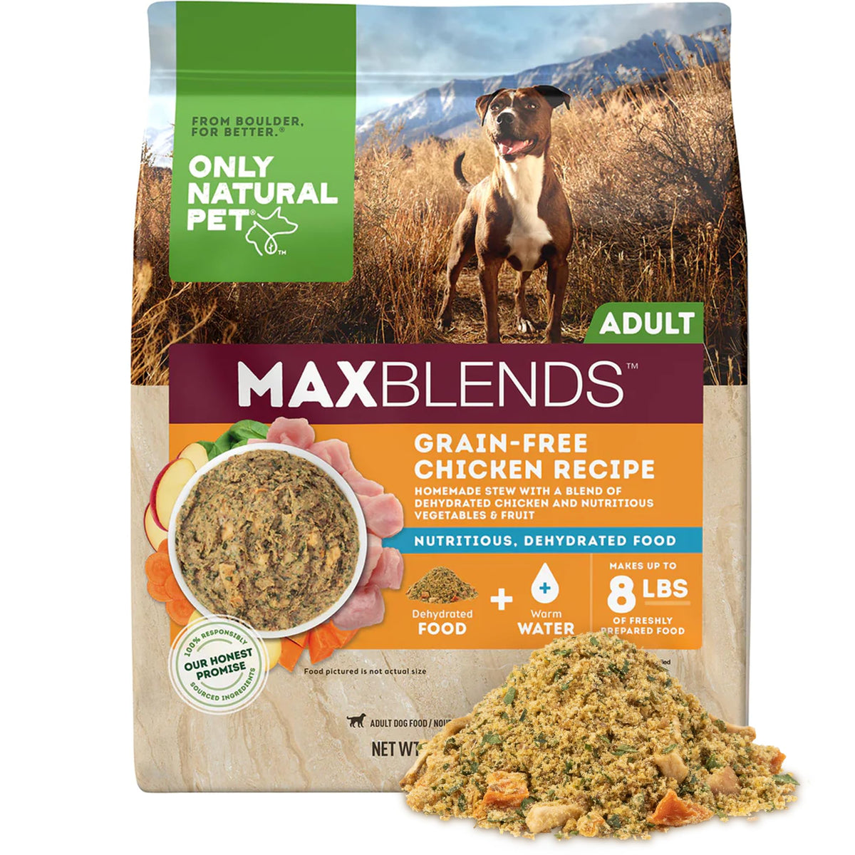 Only Natural Pet MaxBlends poulet sans cereales pour chien, repas appétissant