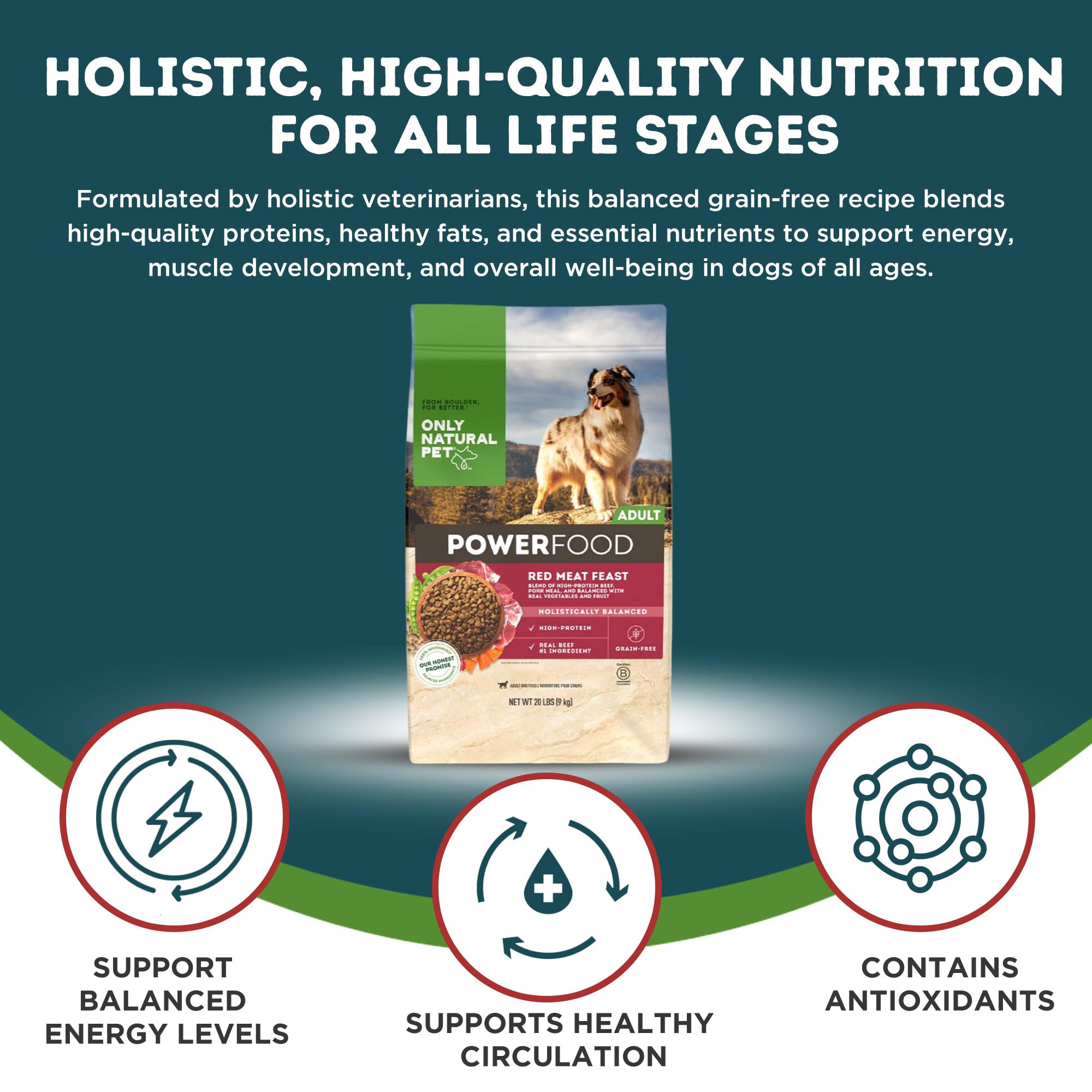 Only Natural Pet PowerFood – alimentation-chien-viande-rouge: idéal pour chiens actifs.