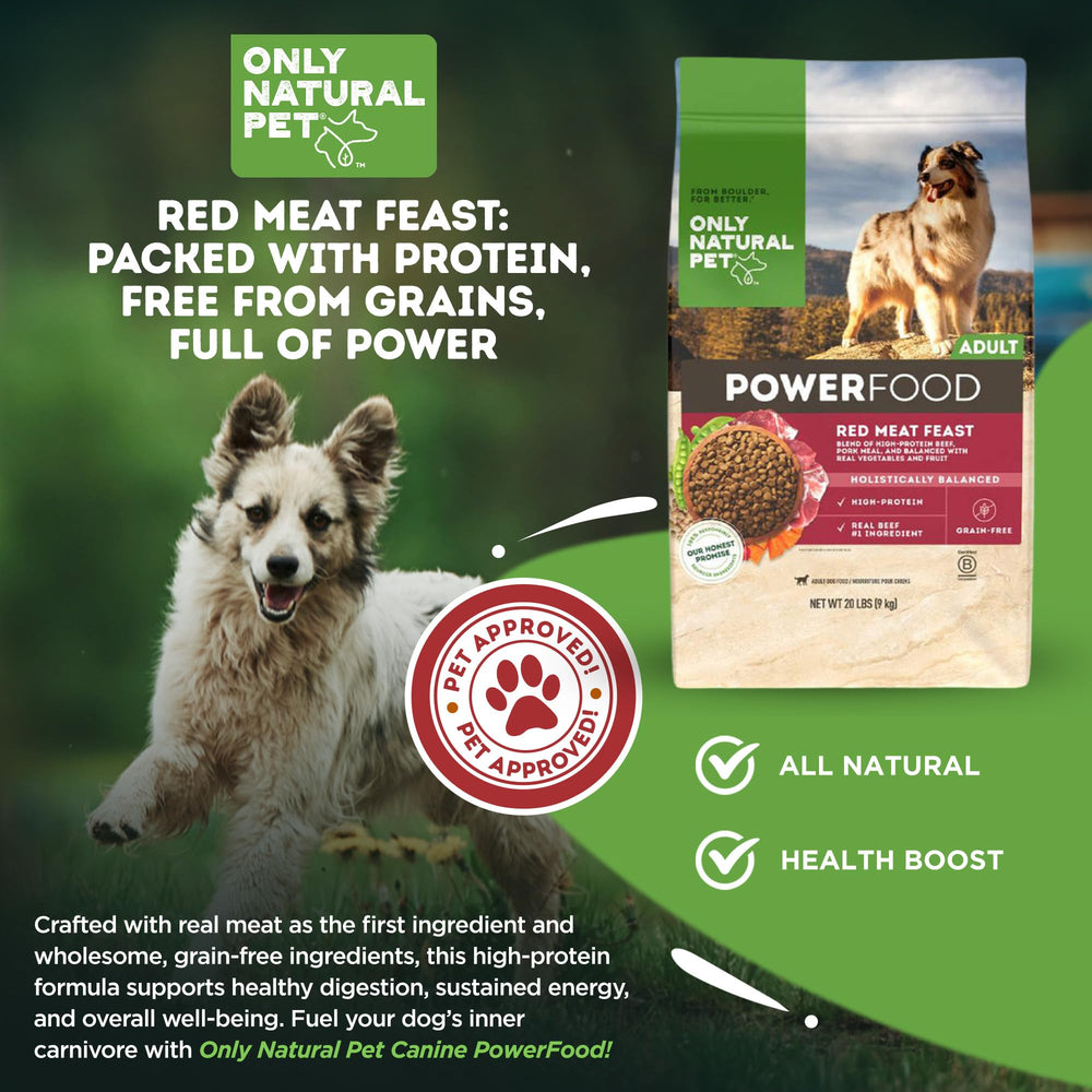 Only Natural Pet PowerFood – granulés-chien-viande-rouge: repas équilibré et facile.