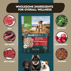 Only Natural Pet RawMeals boeuf organes-fruits-légumes, nutriments essentiels pour le quotidien.