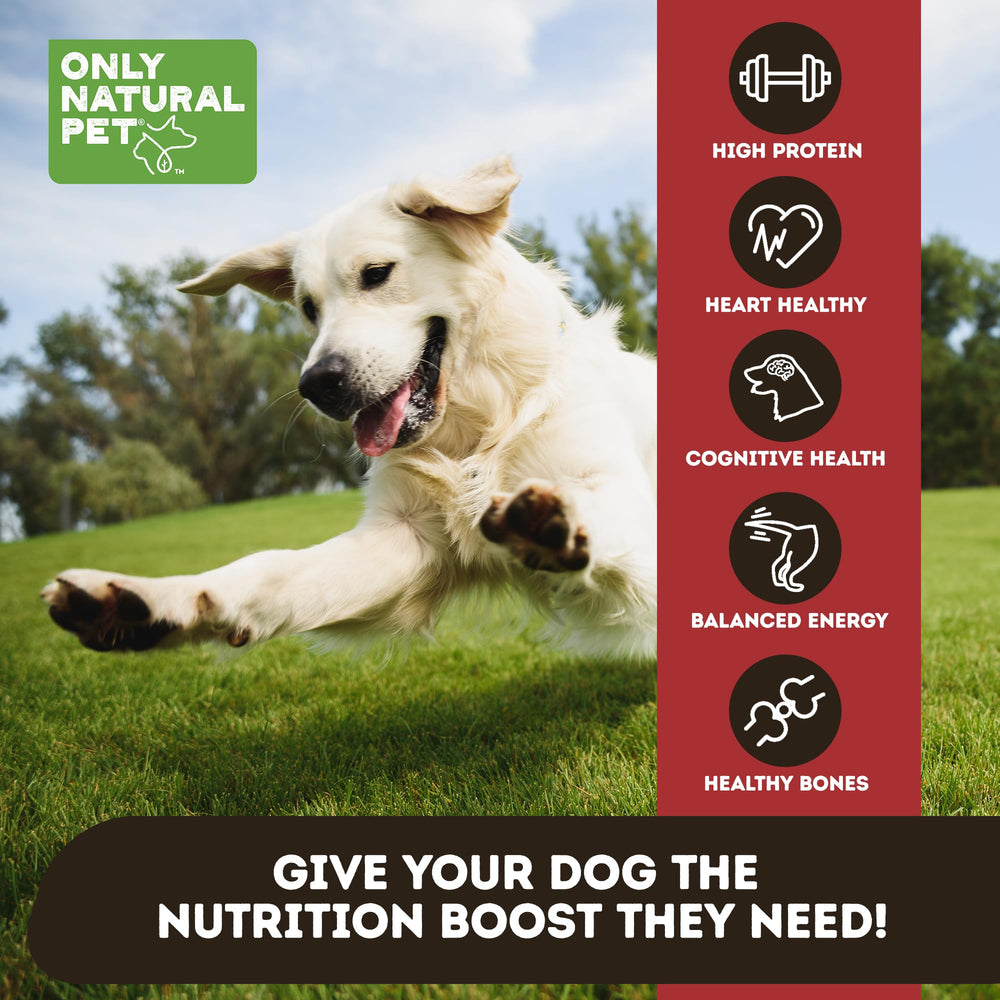 Only Natural Pet RawMeals boeuf sans cereales et legumineuses, option adaptée aux estomacs sensibles.