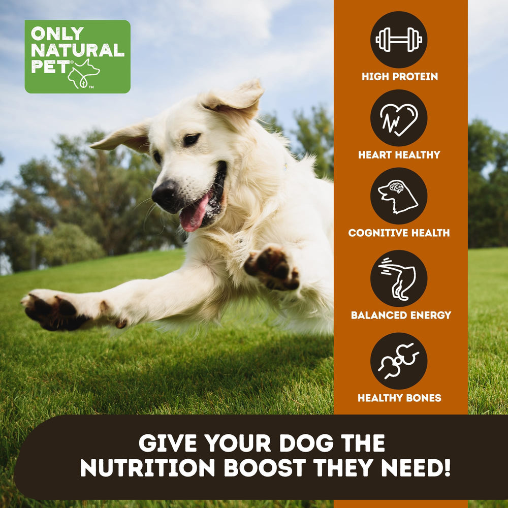 Versez sur croquettes avec Only Natural Pet, ce topping apporte des Oméga et des nutriments.