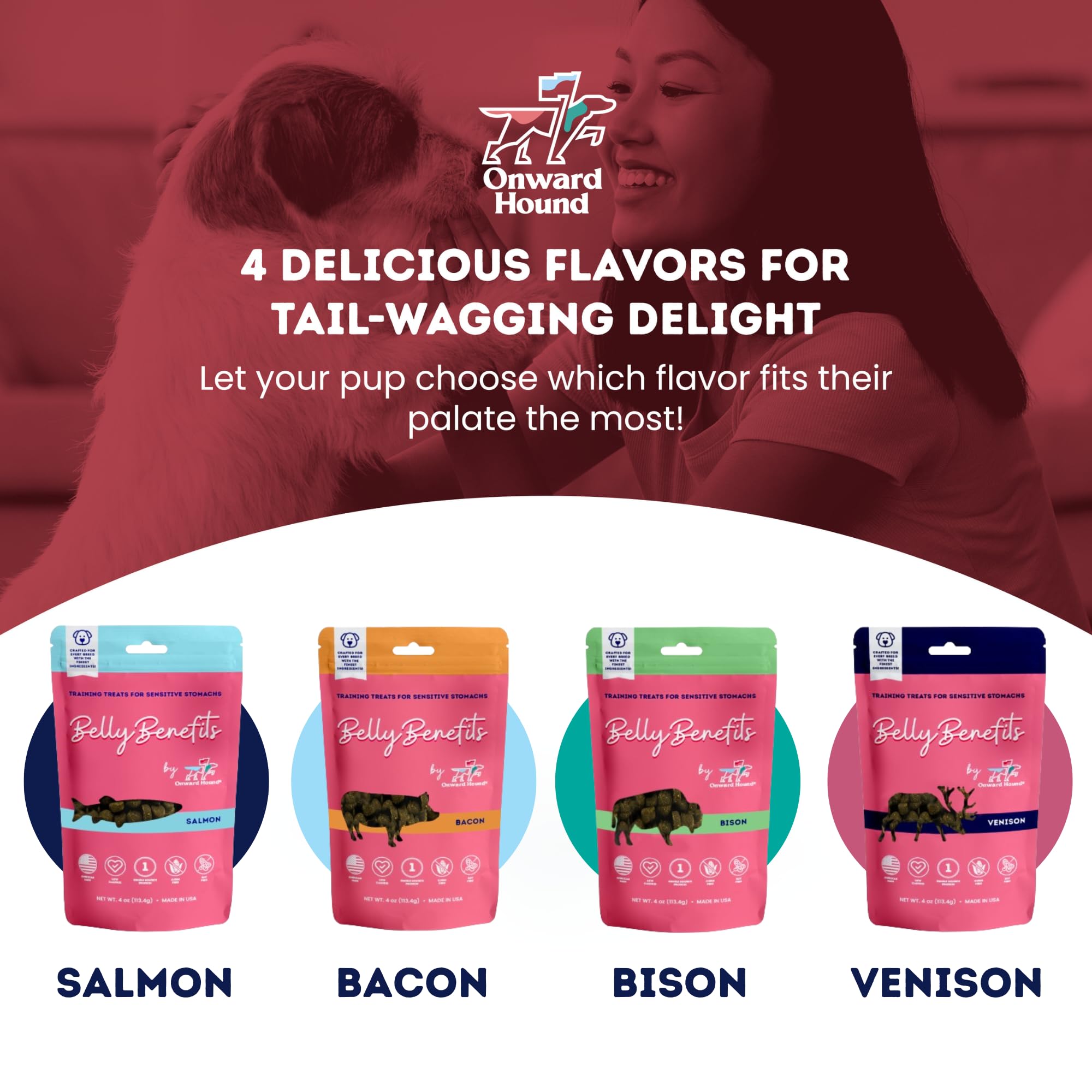 3,5 calories par friandise Onward Hound pour renforcement modéré