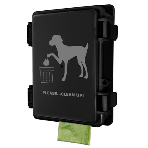 Onybte distributeur sacs dejections chien mural noir, pratique et durable en extérieur.