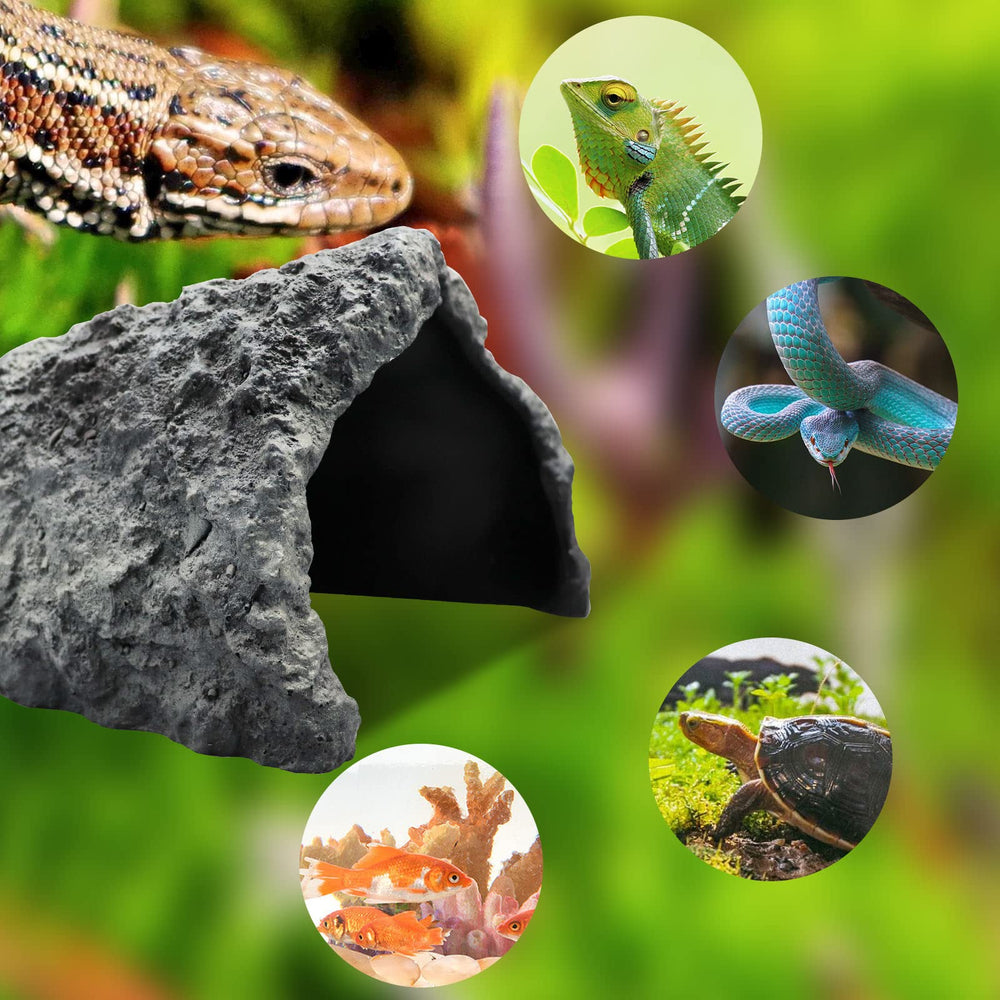 Oooct cachette reptile petits animaux, refuge discret et sûr pour reptiles.
