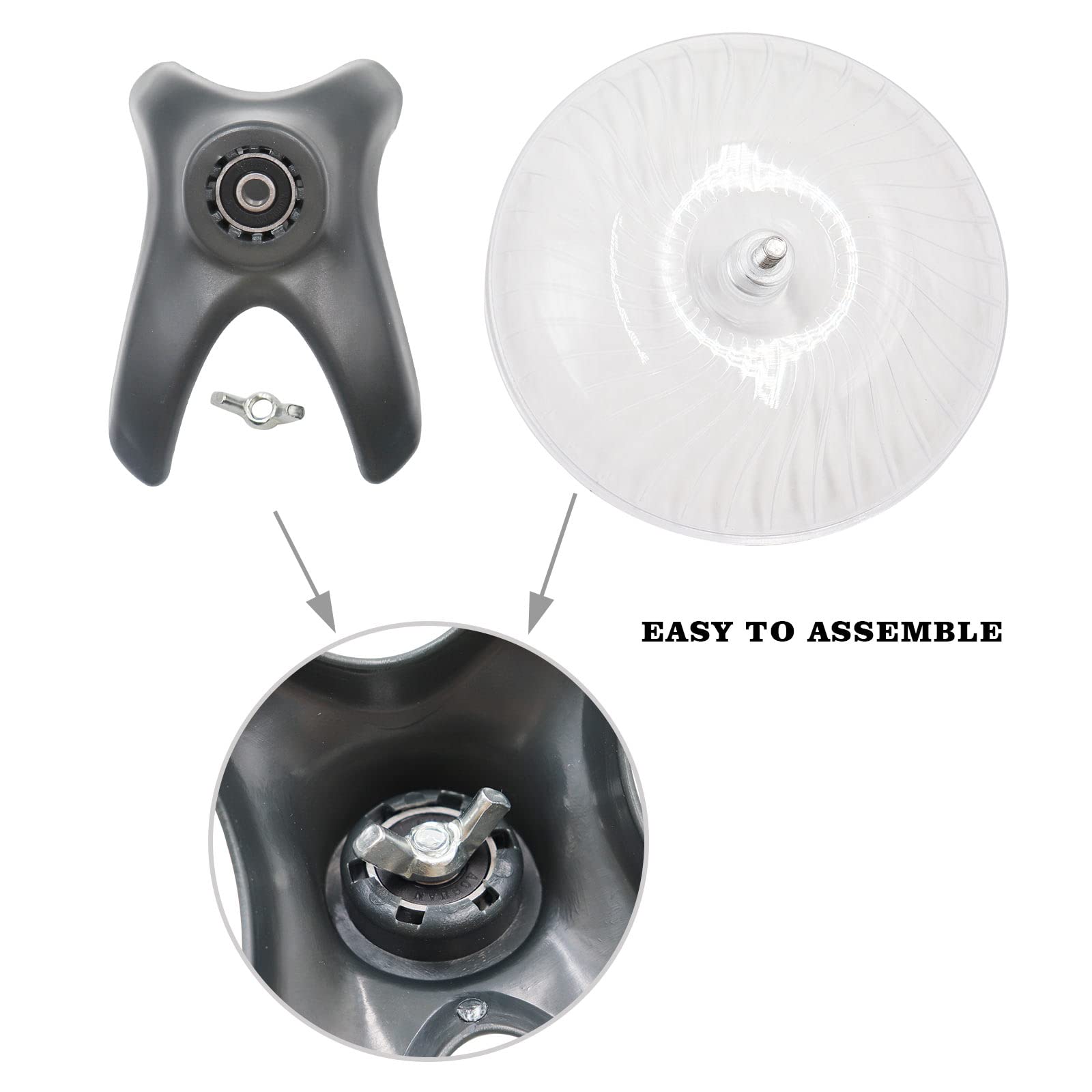 Roue Oooct en plastique et inox, durable et facile à nettoyer.