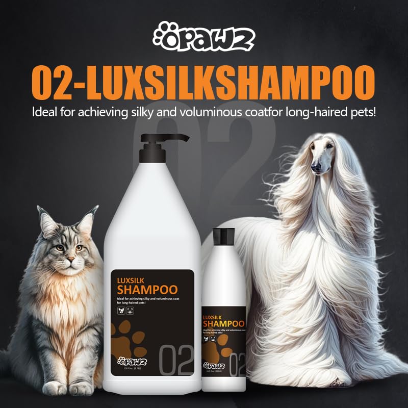 OPAWZ LuxSilk-brillance-poil-apres-bain: pelage lisse et brillant après lavage.
