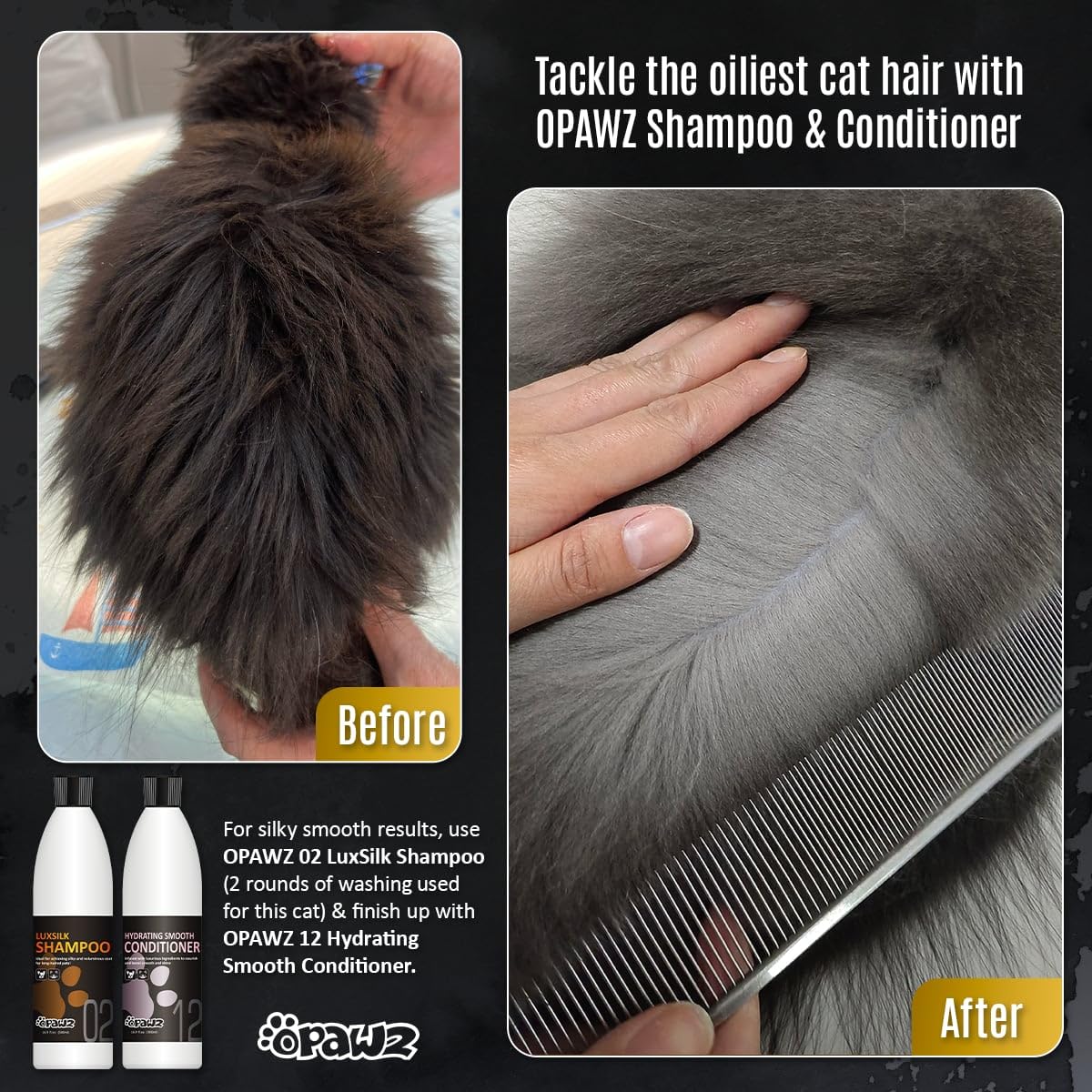 OPAWZ LuxSilk-coat-long-resulte-soyeux: conséquence envisageable sur les poils longs.
