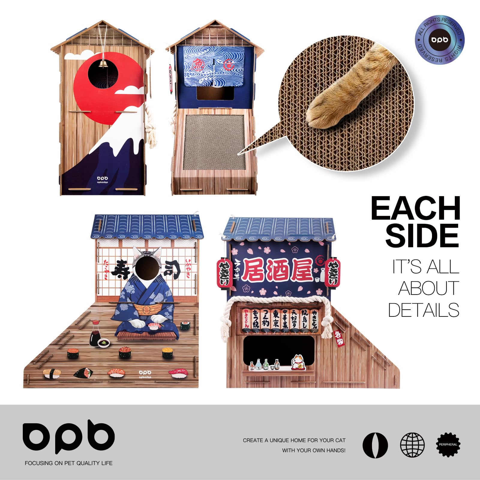 opbodqo-maison-chat-carton-cloche-metal attire l'attention lors des jeux.