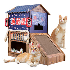 opbodqo-maison-chat-carton-double-lit offre un espace repos sûr et confortable.