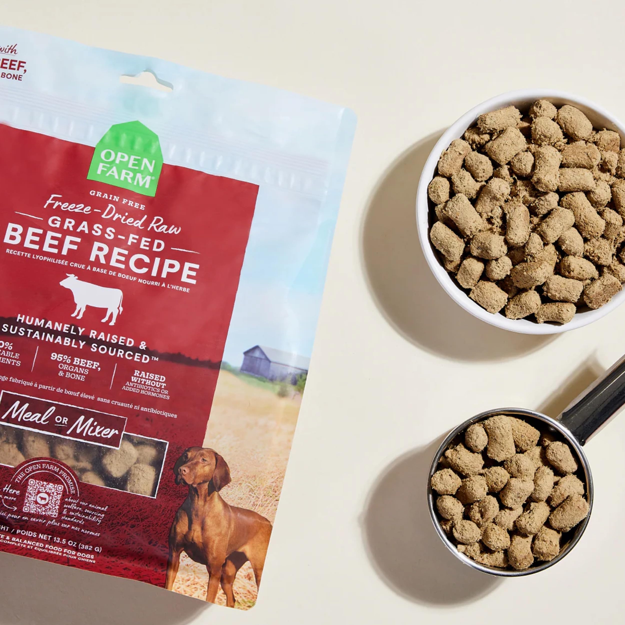 Open Farm bouchées adaptées à toutes les races et tailles de chien.
