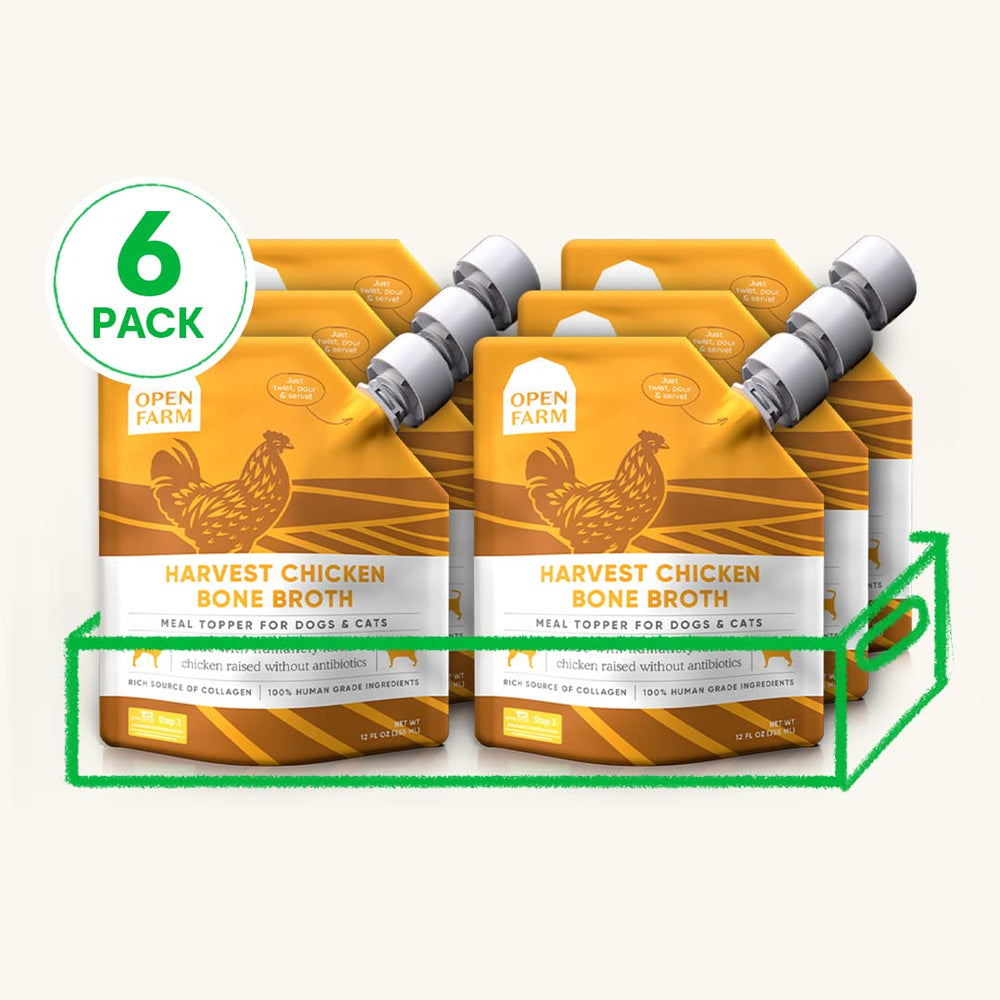 Open Farm Bouillon d’Os Harvest Étiquette — traçabilité claire via le numéro de lot.