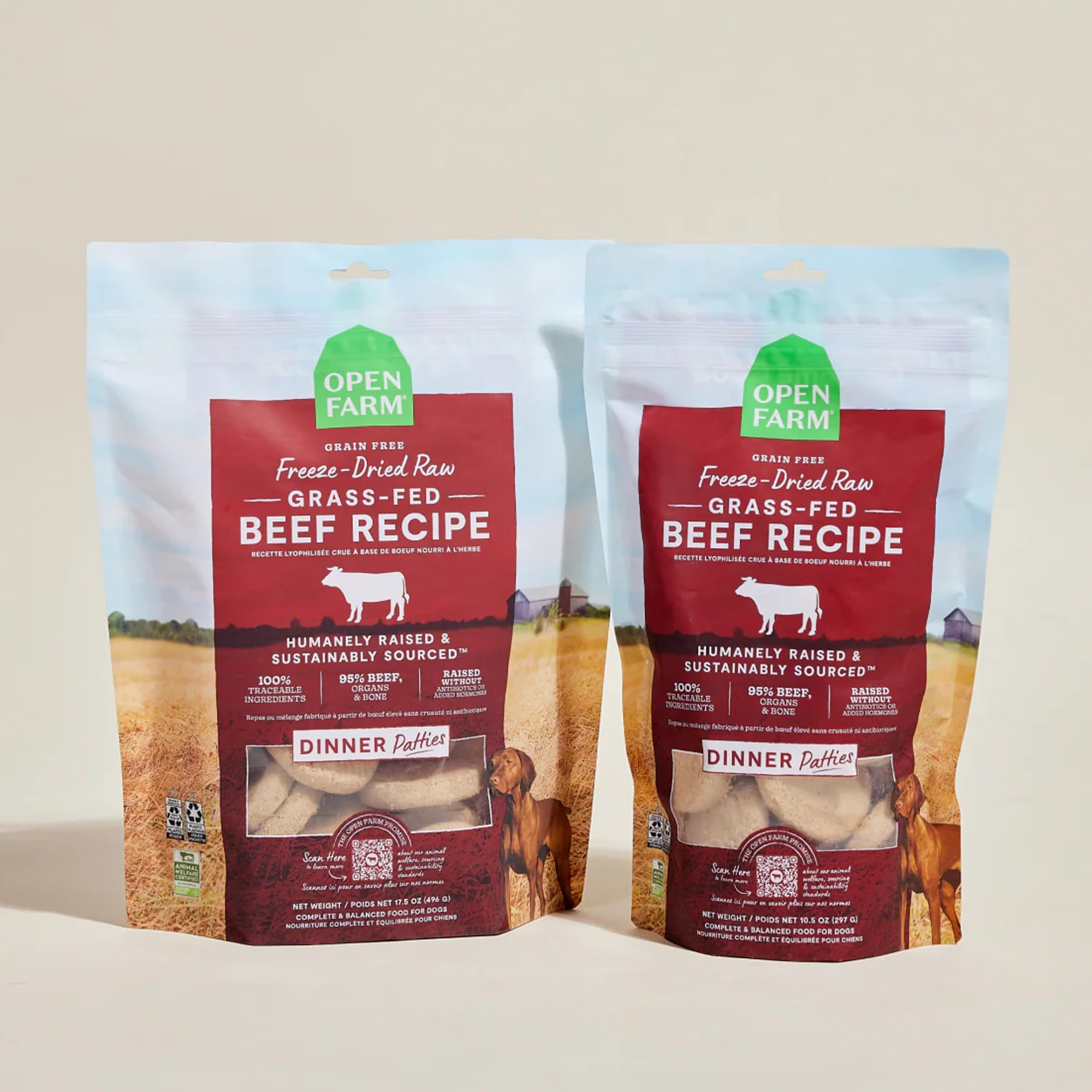 Open Farm galettes dans bol: dosage pratique pour chiens