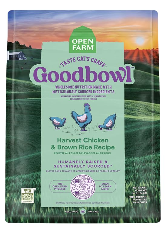 Open Farm Goodbowl ingrédients simples, sans antibiotiques ni hormones ajoutées.