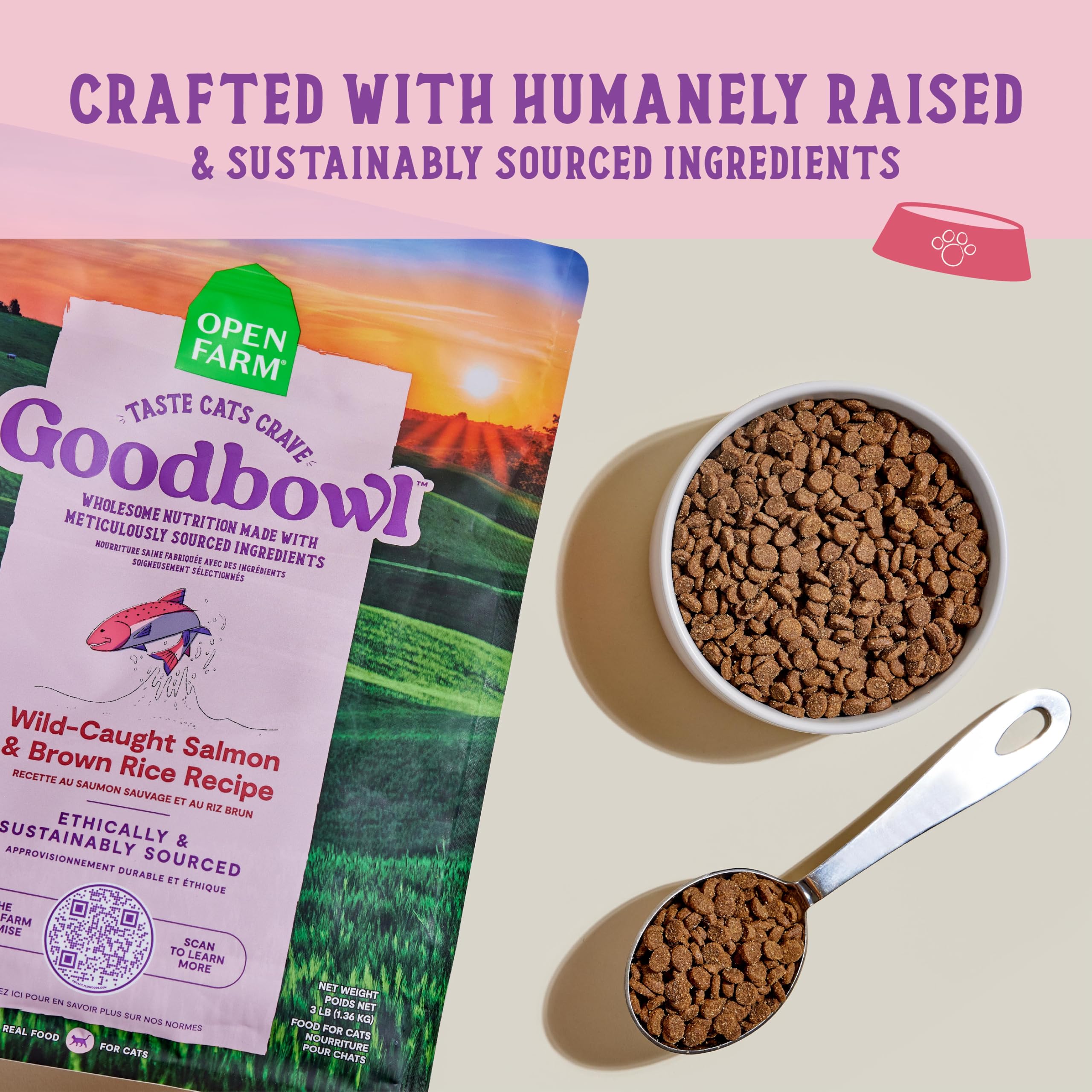Open Farm Goodbowl - ingrédients simples sans antibiotiques ni hormones.