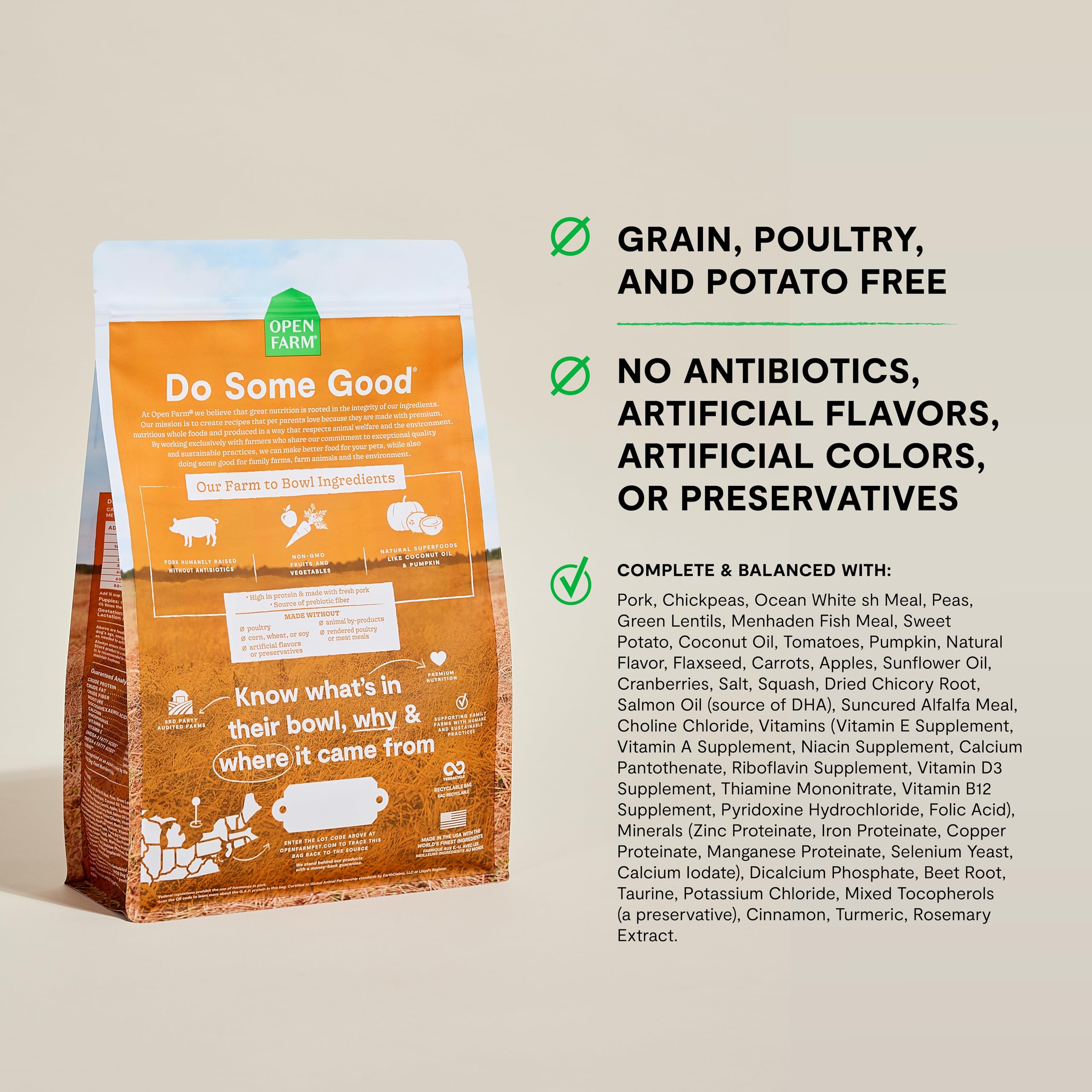 Open Farm: ingrédients traçables pour une alimentation transparente.