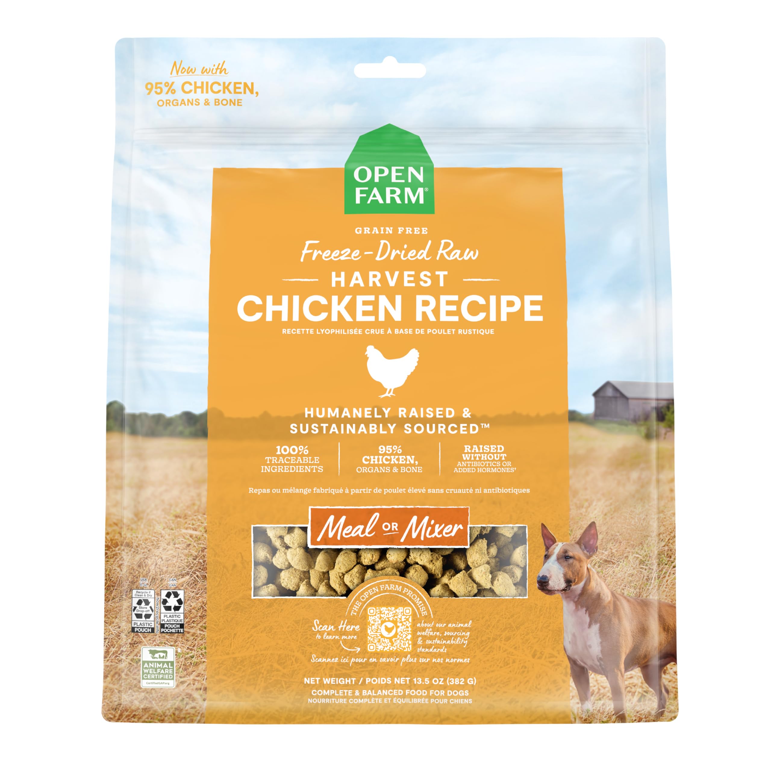 Open Farm morsels poulet – 95% viande, repas complet.