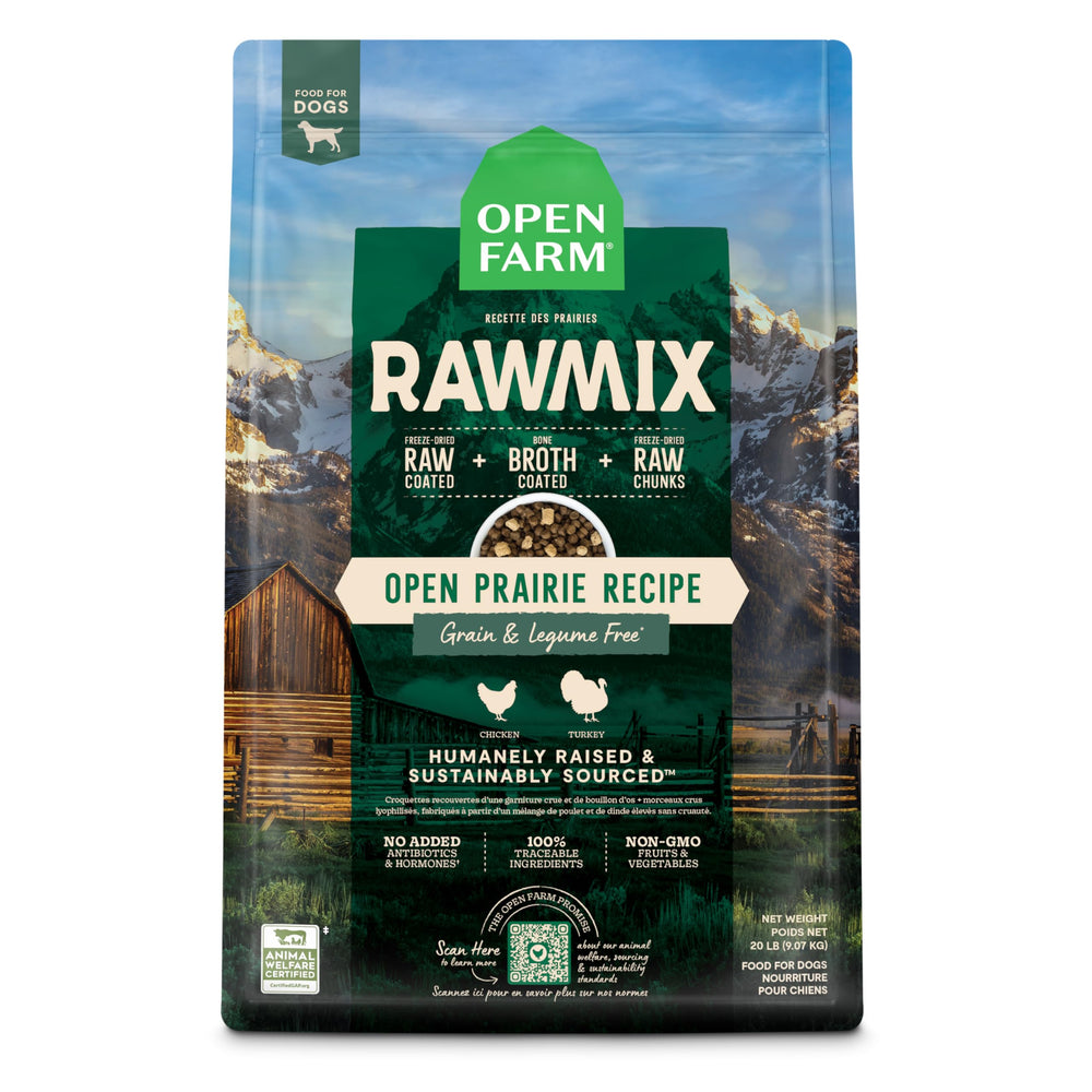 Open Farm RawMix croquettes protéinées sans céréales pour chien actif