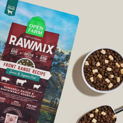 Open Farm RawMix croquettes enrobées de bouillon d’os : repas plus appétissant.