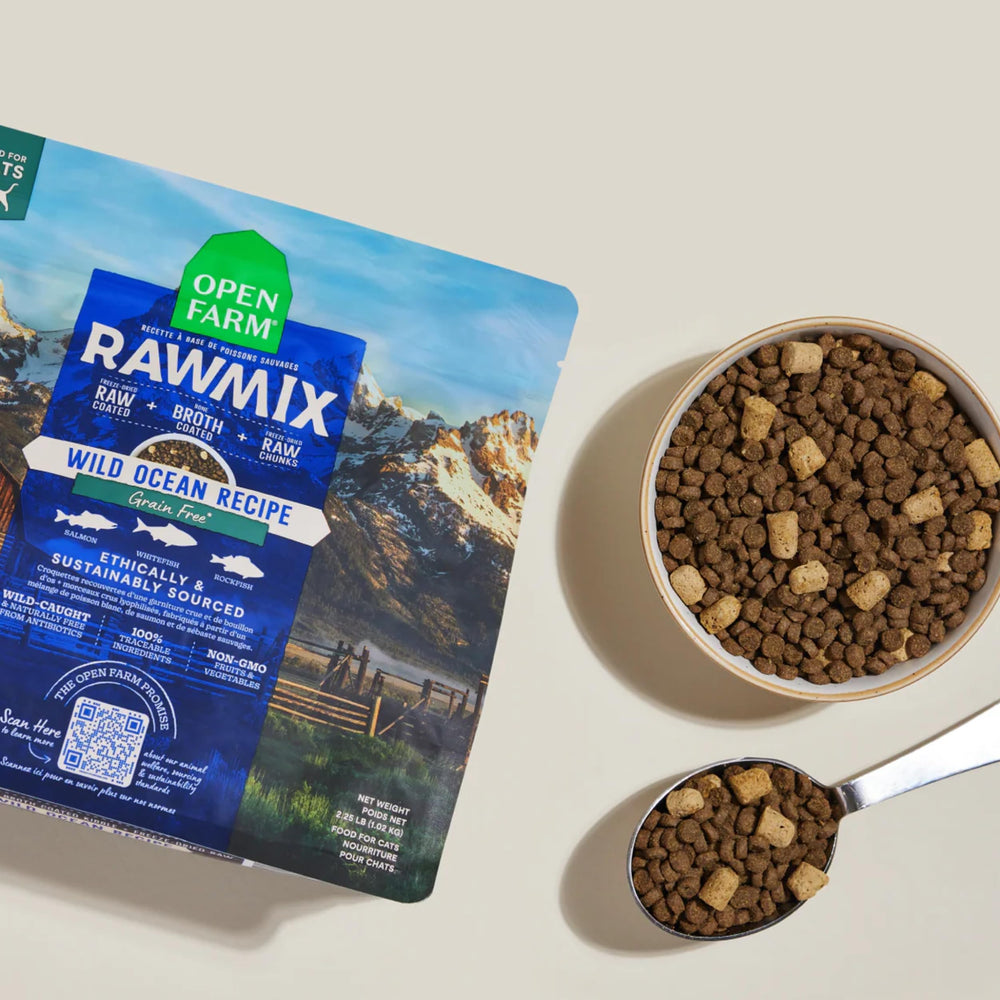 Open Farm RawMix Chat : saumon sauvage pour énergie et saveur.