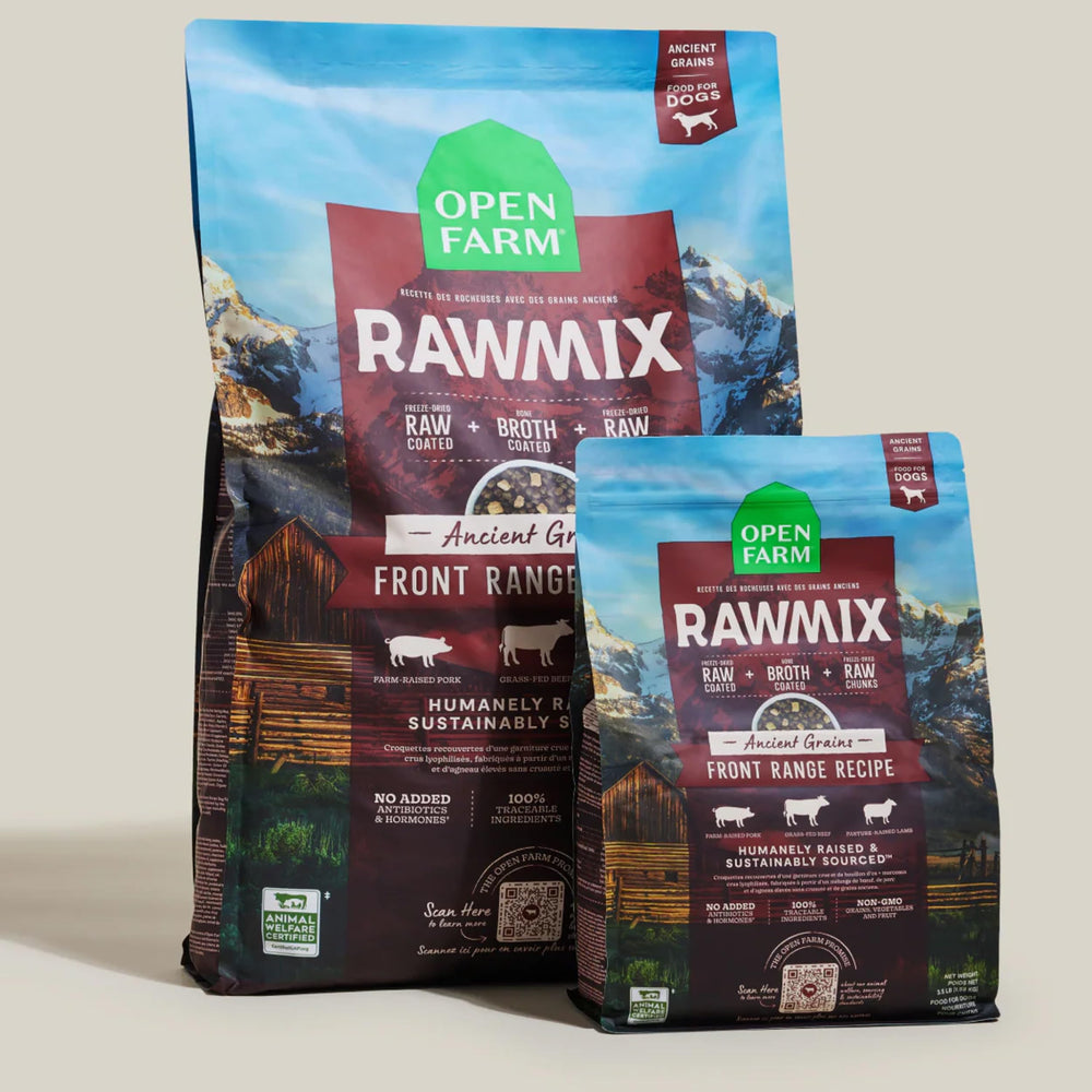 Open Farm RawMix traçabilité par lot : origine des ingrédients clairement indiquée.
