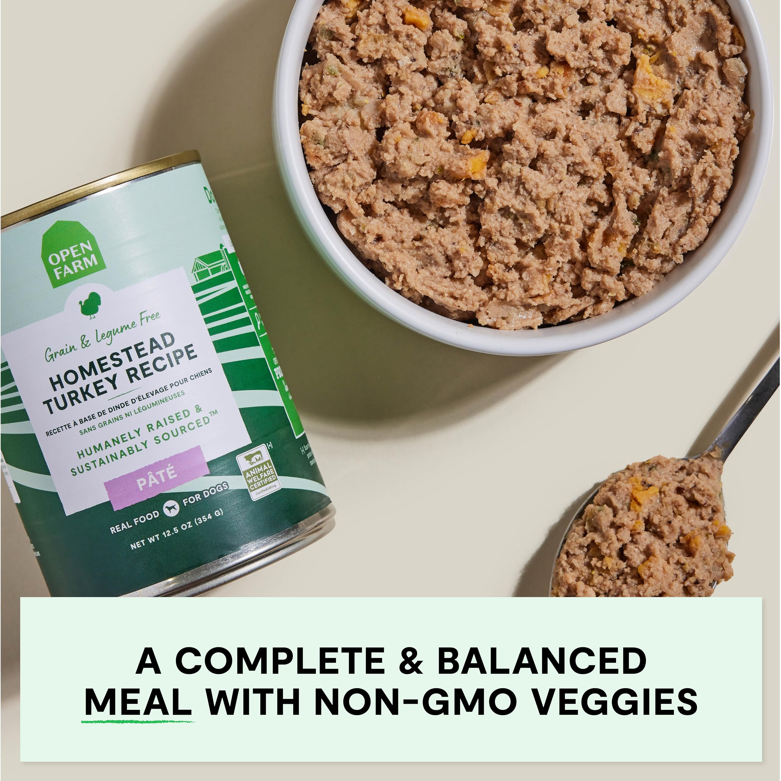Open Farm repas complet et équilibré présenté en pâté pour chien.