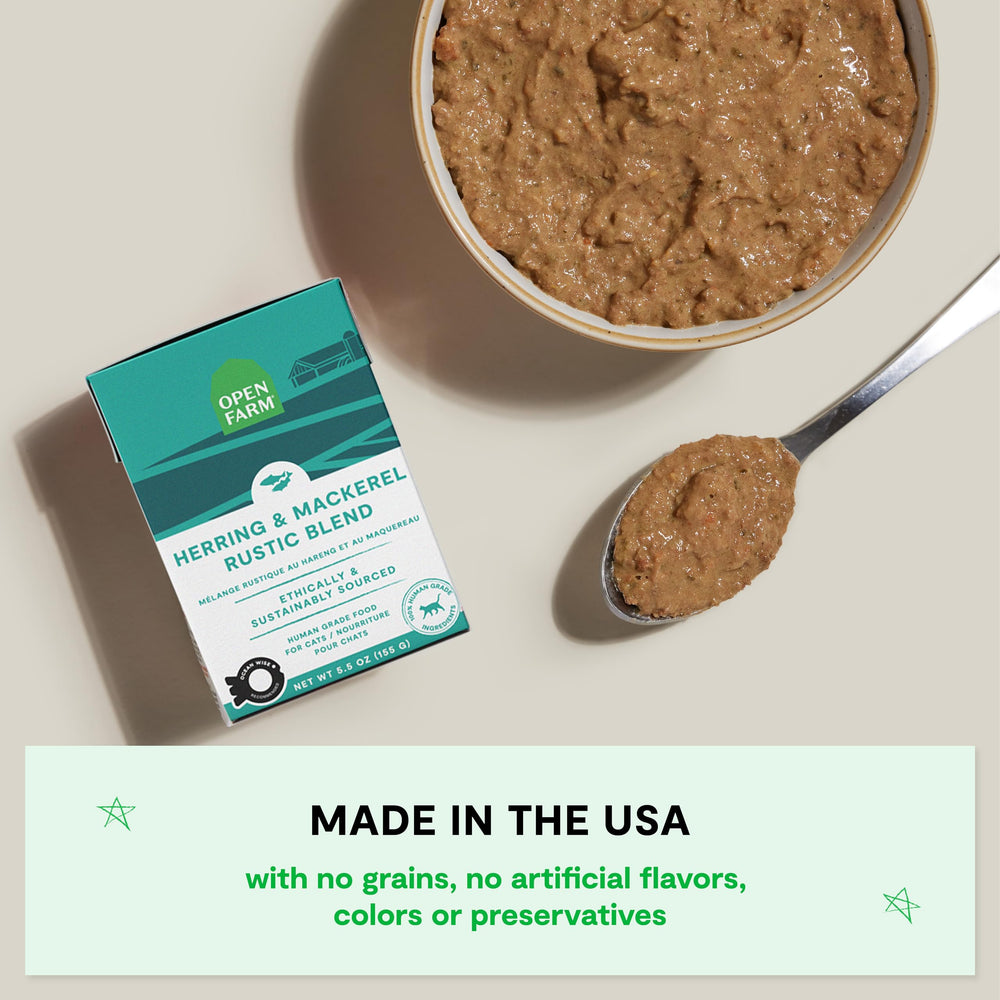 Open Farm Rustic Blend Chat – traçabilité certifiée : ingrédients vérifiables pour votre tranquillité.
