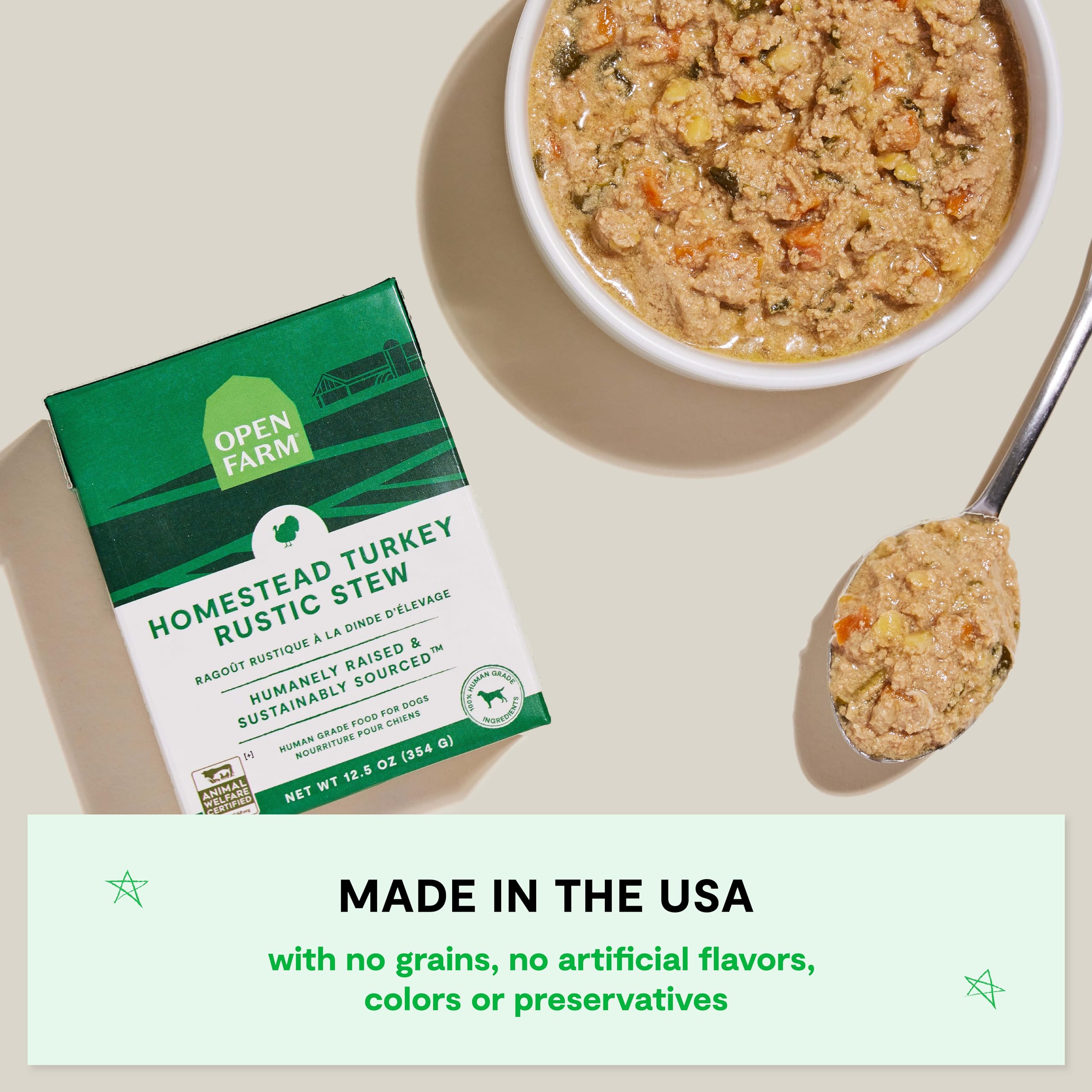 Ingrédients traçables utilisés dans Open Farm Rustic Stews