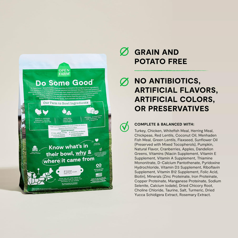 Open Farm sac de 3,6 kg – format pratique pour l’alimentation quotidienne.
